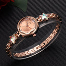 Lvpai P866 Diamond Five-Pointed Star Bracelet Watch Ladies Alloy Quartz Watches(Silver White)