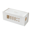 XM009 Plastic Plug-In Electric Wire Storage Box Power Board Wire Clip Box Charger Storage Finishing Box(Ivory White)