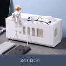 XM009 Plastic Plug-In Electric Wire Storage Box Power Board Wire Clip Box Charger Storage Finishing Box(Ivory White)