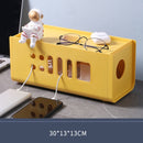 XM009 Plastic Plug-In Electric Wire Storage Box Power Board Wire Clip Box Charger Storage Finishing Box(Yellow)