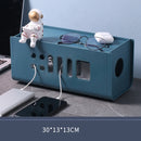 XM009 Plastic Plug-In Electric Wire Storage Box Power Board Wire Clip Box Charger Storage Finishing Box(Blue)