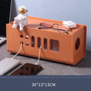 XM009 Plastic Plug-In Electric Wire Storage Box Power Board Wire Clip Box Charger Storage Finishing Box(Orange)