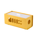 XM009 Plastic Plug-In Electric Wire Storage Box Power Board Wire Clip Box Charger Storage Finishing Box(Yellow+White Cover)