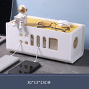 XM009 Plastic Plug-In Electric Wire Storage Box Power Board Wire Clip Box Charger Storage Finishing Box(White+Yellow Cover)