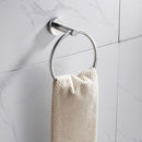304 Stainless Steel With Grooved Bathroom Pendant Bathroom Shelf,Style: Wire Drawing Towel Ring