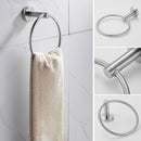 304 Stainless Steel With Grooved Bathroom Pendant Bathroom Shelf,Style: Wire Drawing Towel Ring