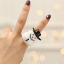 10 PCS Christmas Gift Prom Party Finger Light Glowing Ring Toy(Snowman)
