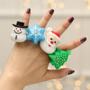 10 PCS Christmas Gift Prom Party Finger Light Glowing Ring Toy(Snowflake)