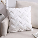 Double-Sided Plush Pillow Home Sofa Cushion Pillowcase, Size: 45x45cm Without Core(White Big Waves)