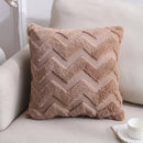 Double-Sided Plush Pillow Home Sofa Cushion Pillowcase, Size: 45x45cm Without Core(Brown Big Waves)