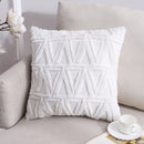 Double-Sided Plush Pillow Home Sofa Cushion Pillowcase, Size: 45x45cm Without Core(White Triangle)