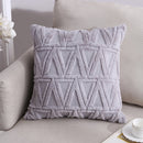 Double-Sided Plush Pillow Home Sofa Cushion Pillowcase, Size: 45x45cm Without Core(Gray Triangle)