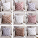 Double-Sided Plush Pillow Home Sofa Cushion Pillowcase, Size: 45x45cm Without Core(Gray Triangle)
