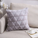 Double-Sided Plush Pillow Home Sofa Cushion Pillowcase, Size: 45x45cm Without Core(Gray Positive Triangle)