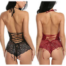 3 PCS Lace Siamese Sexy Lingerie Erotic Underwear, Size:XXL(Purple)