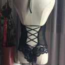 3 PCS Lace Siamese Sexy Lingerie Erotic Underwear, Size:XXL(Purple)