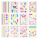 10 PCS Fluorescent Flower Arm Tattoo Sticker Face Sticker Waterproof Feather Tattoo Arm Tattoo Sticker(DKCS032)