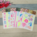 10 PCS Fluorescent Flower Arm Tattoo Sticker Face Sticker Waterproof Feather Tattoo Arm Tattoo Sticker(DKCS032)