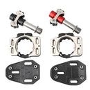 MEROCA Road Lock Shoes Card Three Pardin Bicycle Lollipops Self-Locking Pedal With Lock, Style: Steel Axis (Black)