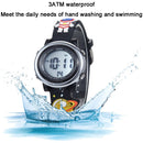 JNEW A380-86161 Children Cartoon 3D Space Planet Multifunctional Waterproof Sports LED Electronic Watch(Black)