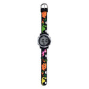 JNEW A380-20090-5 Children Cartoon Dinosaur Rhino Waterproof Time Recognition Colorful Backlight LED Electronic Watch(Black)