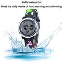 JNEW A380-20090-5 Children Cartoon Dinosaur Rhino Waterproof Time Recognition Colorful Backlight LED Electronic Watch(Black)
