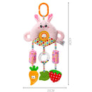 Stroller Toy 0-1 Year Old Bed Hanging Turn Bead Doll Baby Bed Bell Plush Rattle(H168190-3A Bear)