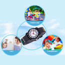 JNEW A335-20093 Children 3D Mathematical Calculations Waterproof Cartoon Watch(Rubber Shell Black)