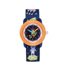 JNEW A369-86408 Children Cartoon Cosmic Starry Sky Waterproof Time Cognitive Ribbon Quartz Watch(Orange)