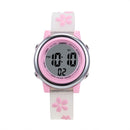 JNEW A380-86195 Children Cartoon Cherry Blossom Waterproof Time Recognition Colorful LED Electronic Watch(White)