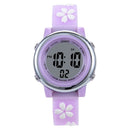 JNEW A380-86195 Children Cartoon Cherry Blossom Waterproof Time Recognition Colorful LED Electronic Watch(Purple)