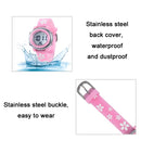JNEW A380-86195 Children Cartoon Cherry Blossom Waterproof Time Recognition Colorful LED Electronic Watch(Purple)