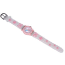 JNEW A335-86228 Children Cartoon 3D Love Butterfly Silicone Waterproof Quartz Watch(Pink Shell White Belt)