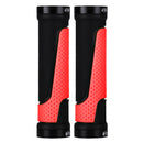 2 Pairs BG-0404 Bicycle Rubber Handle Cover The Mountain Bike Bilateral Lock Dead Anti-Slip Handle Cover(Red)