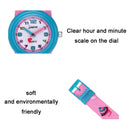 JNEW A369-86306 Children Time Cognition Waterproof Cartoon Ribbon Quartz Watch(Ice Ccream)