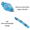JNEW A335-86267 Children Cartoon 3D Diving Monkey Silicone Waterproof Quartz Watch(Light Blue)