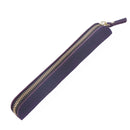 Retro Simple Leather Stylus Leather Zipper Pen Protection Case Crazy Horse Skin Mini Pen Case( Purple)
