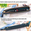Retro Simple Leather Stylus Leather Zipper Pen Protection Case Crazy Horse Skin Mini Pen Case( Purple)