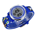 JNEW A380-20092 Children Cartoon 3D Pirate Ship Waterproof Time Cognitive Multifunction Sports LED Electronic Watch(Blue)