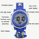 JNEW A380-20092 Children Cartoon 3D Pirate Ship Waterproof Time Cognitive Multifunction Sports LED Electronic Watch(Blue)