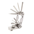 2 PCS BG-9835D Bicycle Multi-Function Maintenance Curved 11 In 1 Tool Mountain Highway Bike With Interception Machine Combination Tool(silver)
