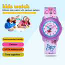 JNEW A369-86366 Children Waterproof Time Cognitive Cartoon Quartz Watch(Butterfly Manor)