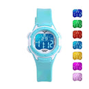 JNEW 9688-2 Children Multifunctional Colorful Backlight Waterproof Sports Digital Watch(Cyan)