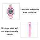 JNEW A380-86664 Children Cartoon 3D Happy Small Elephant Alarm Waterproof Sports LED Digital Watch(Light Blue)