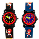 JNEW A335-86131 Children Cartoon 3D Baseball Boy Silicone Strap Waterproof Quartz Watch( Black)