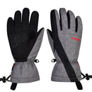 Boodun Five-Finger Ski Gloves Windproof Waterproof Finger Touch Screen Keep Warm Gloves, Size: L(Black Gray)