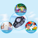 JNEW A369-86397 Children Cartoon Dinosaur Waterproof Time Cognitive Ribbon Quartz Watch(Black)