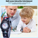 JNEW A369-86397 Children Cartoon Dinosaur Waterproof Time Cognitive Ribbon Quartz Watch(Black)