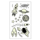 20 PCS Cartoon Spaceship Luminous Children Tattoo Stickers(Y-011)
