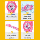 JNEW A369-86321 Children Waterproof Time Cognitive Cartoon Ribbon Quartz Watch(Flamingo)